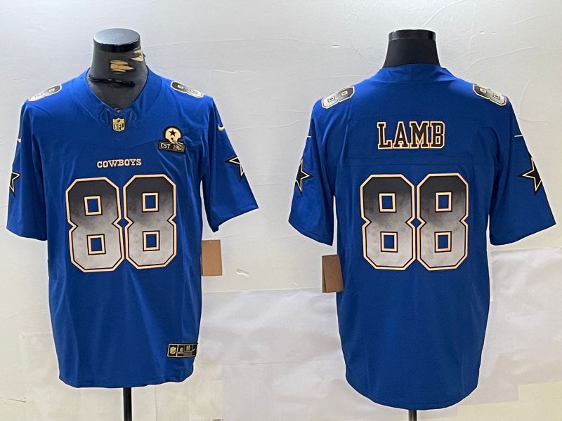 Men Dallas Cowboys #88 Lamb Blue Three generations 2024 Nike Vapor Limited NFL Jersey style 1->indianapolis colts->NFL Jersey